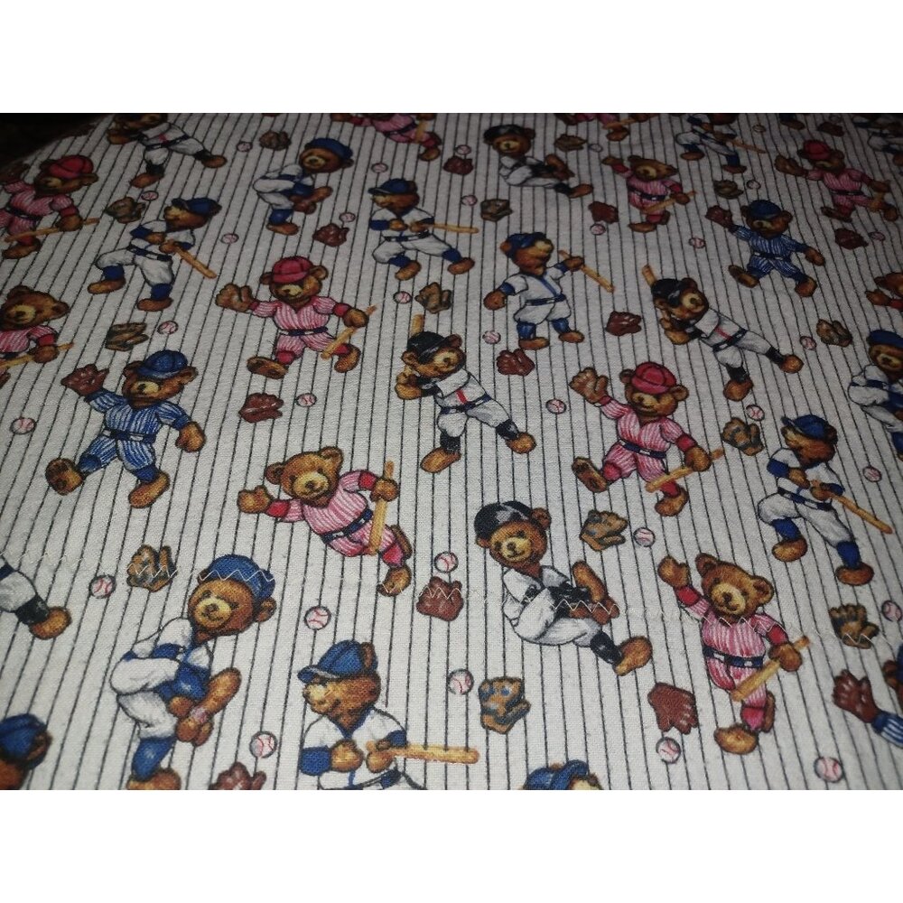 Child's Blanket Baseball Theme Home-Made About 51" x 42" - Picture 2 of 4